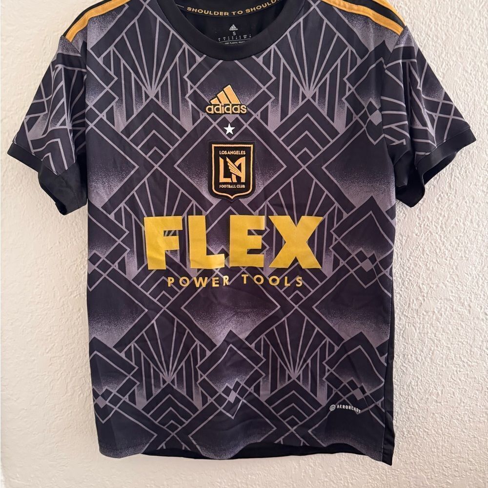 Adidas Kids LAFC Black and Gold Graphic Tee